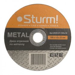 Фото диск отрезной по металлу sturm! 9020-07-150x16, 150х1.6х22.2 мм, армированный