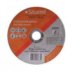 Фото диск отрезной по металлу sturm! 9020-07-150x12, 150х1,2х22,2 мм, армированный 