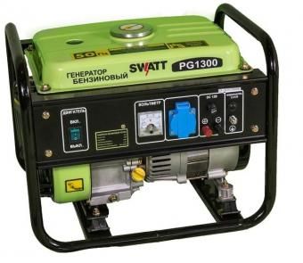 Генератор бензиновый SWATT PG1300, 1.0/1.1 кВт, 220 В, бак 10 л, статор медь