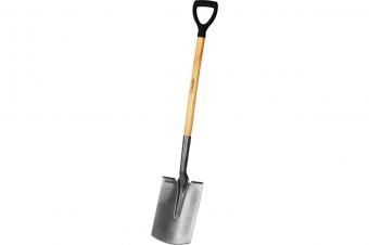 Фото лопата "фаворит" штыковая прямоугольная, деревянный черенок, с рукояткой, зубр профессионал