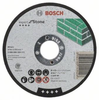 Диск отрезной по камню и бетону 115х2,5х22,2мм Bosch Expert for Inox 2608600320