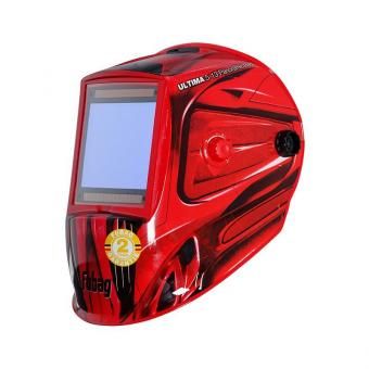 Фото маска сварщика fubag ultima 5-13 panoramic red (5-9/9-13din,экран100х93мм,сол.бат.+смен.акк.) 0.5кг