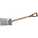 Фото лопата зубр "рублевка" алюминиевая совковая, эвкалиптовый черенок, металлическая рукоятка, 322x260мм