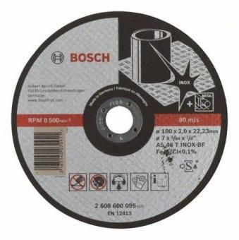 Фото диск отрезной по нержавеющей стали 180х2,0х22,2мм bosch expert for inox 2608600095