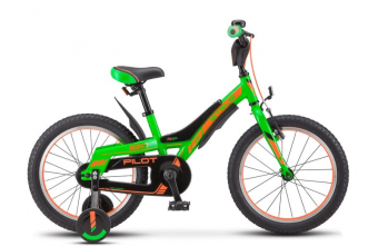 Велосипед STELS 18" Pilot 180 (10" зеленый/оранжевый)