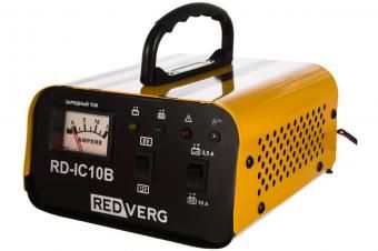 Фото устройство зарядное инверторного типа redverg rd-ic10b (6/12в; 400вт; ток заряда: 2,5/10а; вес- 1,3)