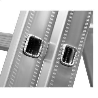 Лестница СИБИН универсальная, трехсекционная со стабилизатором, 8 ступеней