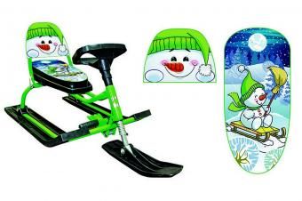 Игрушка спортивная транспортная из металла «SNOWKAT» 130 "Comfort Снеговик" (Зеленый)
