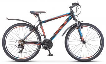 Велосипед STELS 26" Navigator-620 MD (19 черный/синий/оранжевый))