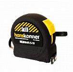 Рулетка Hanskonner HK2010-01-5-19, длина 5 м, ширина 19 мм, с автостопом, супер мощный магнит в обрезиненном корпусе