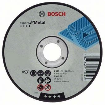 Фото диск отрезной по металлу bosch expert for metal, 125х2,5х22,2 мм вогнутый 