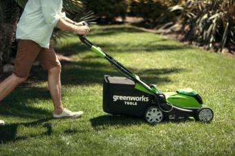 Фото газонокосилка аккумуляторная greenworks g40lm41, 40v, 41 см, без акб и зу