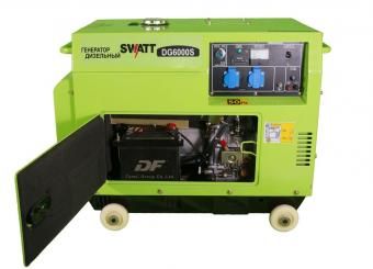 Генератор дизельный SWATT DG6000S с моточасами (4.5 /5.0 кВт, 220В, бак 16л, э/стартер, статор медь)