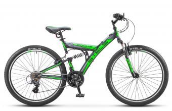 Велосипед STELS 26" Focus V  18-sp (18" черный/зеленый)