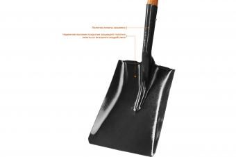 Фото лопата "профи-10" совковая, деревянный черенок, с рукояткой, зубр профессионал