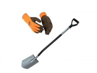 Фото лопата садовая штыковая эргономик+перчатки fiskars