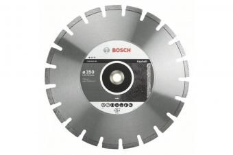 Фото диск алмазный bosch 350х3,2х25,4 по асфальту, сухой/мокрый рез, сегментный 