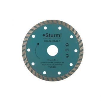 Фото диск алмазный sturm! 9020-04-125x22-t, 125х1,9х22,2/20 по железобетону, сухой/мокрый рез, сплошной турбо
