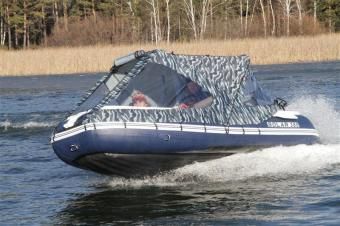 Лодка надувная транц. Солар Максима- 380 К светло-серый