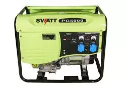 Генератор бензиновый SWATT PG5000 с м/часами + силовая розетка, 4,0/4,5 кВт, 220В, бак 25 л, медь